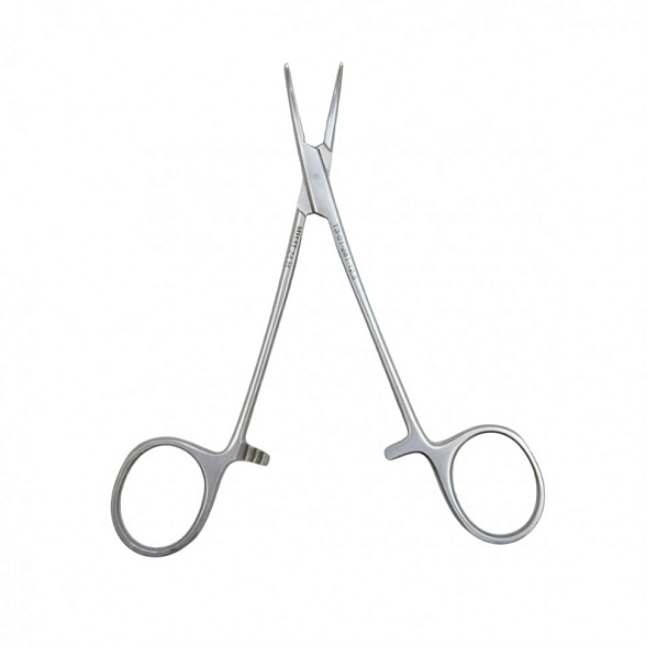 Зажим медицинский HALSTED-MOSQUITO, кровоостанавливающий, для новорожденных, изогнутый по плоскости, 125 мм (З-121р), МИЗТ