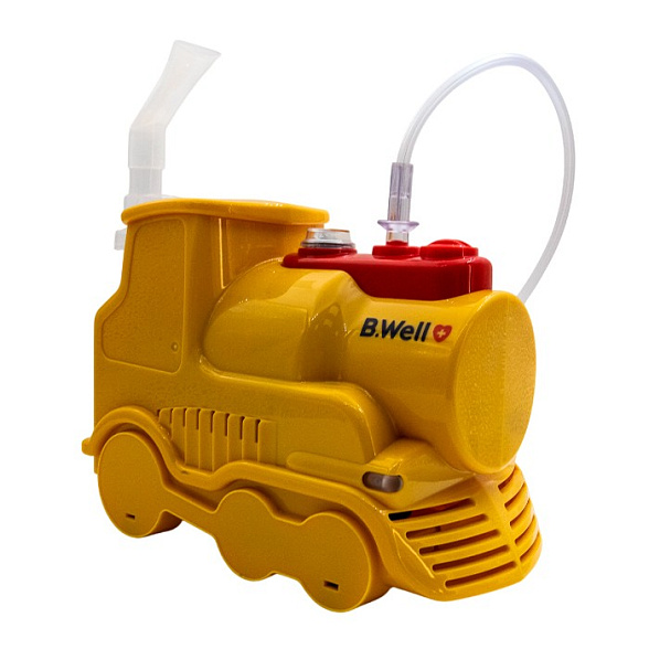 Ингалятор компрессор. PRO-115 "ПАРОВОЗИК" (3 маски, мундштук, насадка для носа, сумка, пониженный уровень шума)