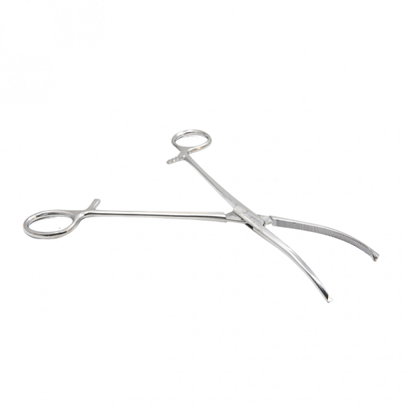 Зажим кровоостанавливающий, одно- и двузубый, зубчатый, изогнутый №3. Surgiwell