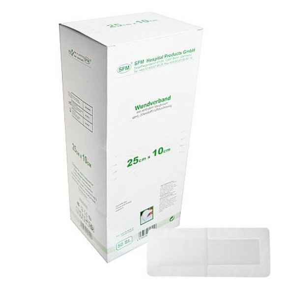 Лейкопластырь SFM повязка 25,0 см х 10,0 см №1, 25 шт/уп
