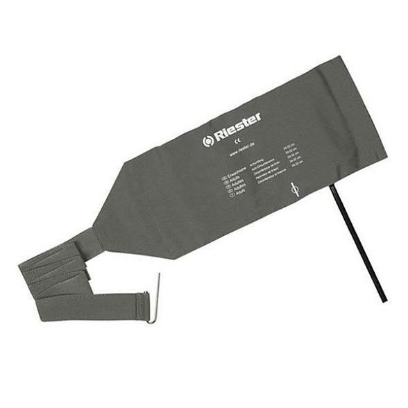 Манжета бандажная для обхвата руки 24х32 см, размер 40х15 см, двойной шланг, серая Riester