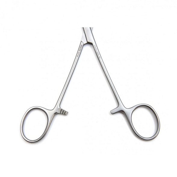 Зажим медицинский KOCHER-OCHSNER, кровоостанавливающий 1х2 зубый, зубчатый, прямой, № 2, 160 мм (З-5р), МИЗТ