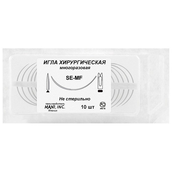 Игла хирургическая многоразовая режущая усиленная, 5/8, Mani