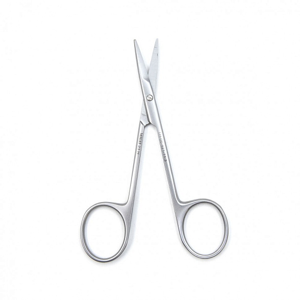Ножницы глазные тупоконечные прямые, 113 мм
