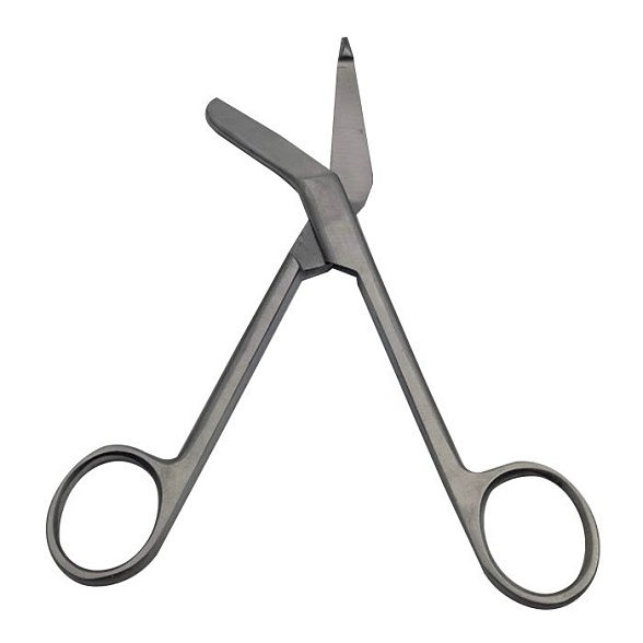 Ножницы для разрезания повязок с пуговкой горизонтально изогнутые 185мм