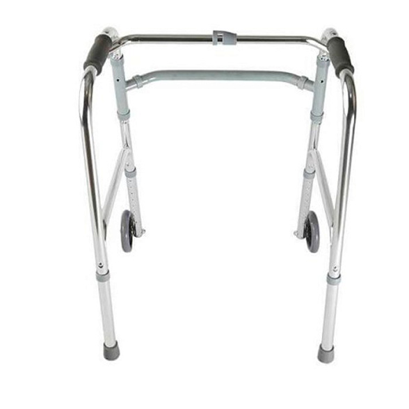 R Wheel Опора-ходунок на 2-х колесах (5'') с шагом/без шага, хром