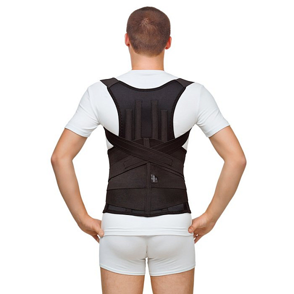 Бандаж фиксирующий грудопоясничный модель 1402 размер 3 (черный)