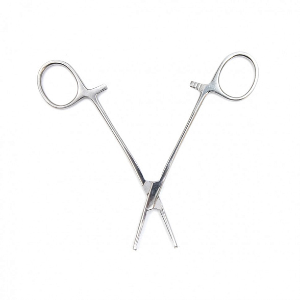 Зажим кровоостанавливающий одно- и двузубый, зубчатый, прямой для новорожденных, 125 мм. Surgiwell