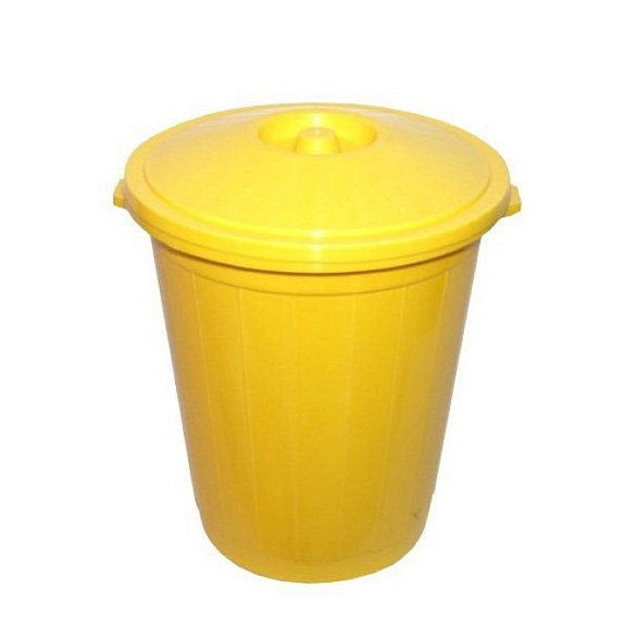 Бак для сбора медицинских отходов кл. А на 50 литров, с крышкой, жёлтый