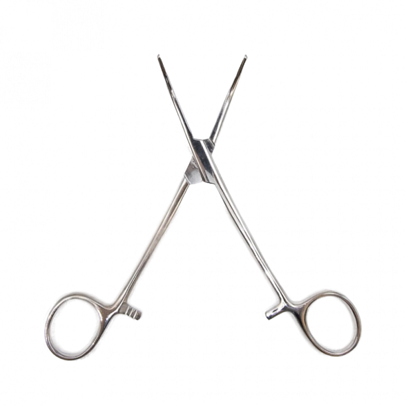 Зажим кровоостанавливающий, зубчатый, изогнутый № 1, 165 мм. Surgiwell