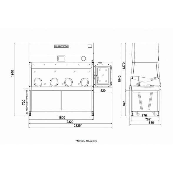 Ламинарный бокс БМБ-III-«Ламинар-C»-1,8 PROTECT VIS-А-VIS для четырёх операторов (КД 332.180, класс III)