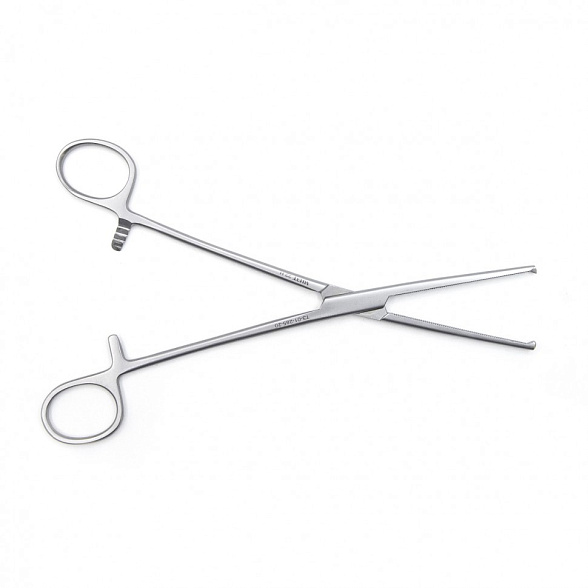Зажим медицинский KOCHER-OCHSNER, кровоостанавливающий 1х2 зубый, зубчатый, прямой, №3, 200 мм (З-31р), МИЗТ