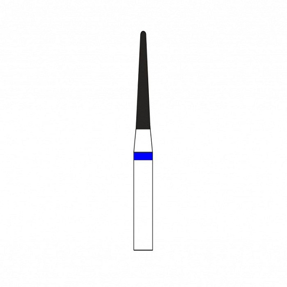 Бор стоматологический алмазный для турбинного наконечника, форма конусная полусферический конец, средней зернистости d=1,2 мм, длина 22 мм, 10 шт
