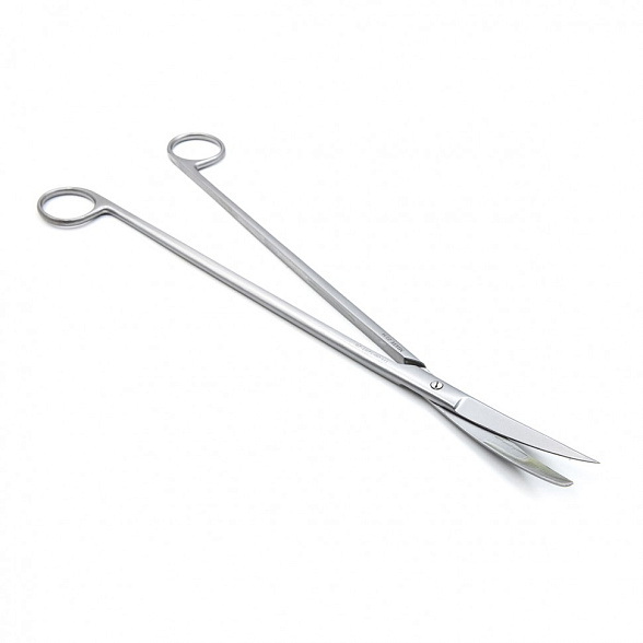 Ножницы CRAFOORD, для глубоких полостей, с одним острым концом вертикально-изогнутые, 280 мм (Н-128-1р), МИЗТ