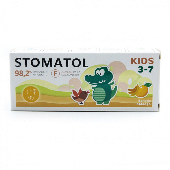STOMATOL Зубная паста детская 3-7 лет Banana & mango 50гр