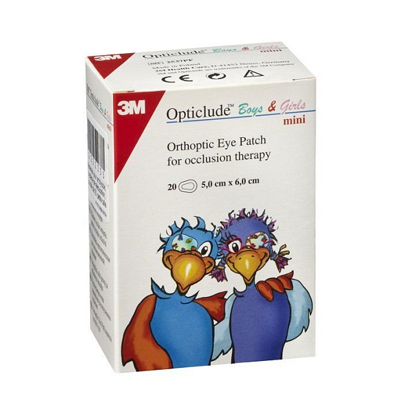 Повязки глазные клеящие Opticlude Comfort Mini 5х6,2 см. цветные (40 шт/упак.) 3M