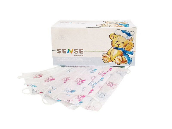 Маска медицинская 3-х слойная на резинке с рисунком "CHARISMA" (50 шт/уп) (Арт. 132742)