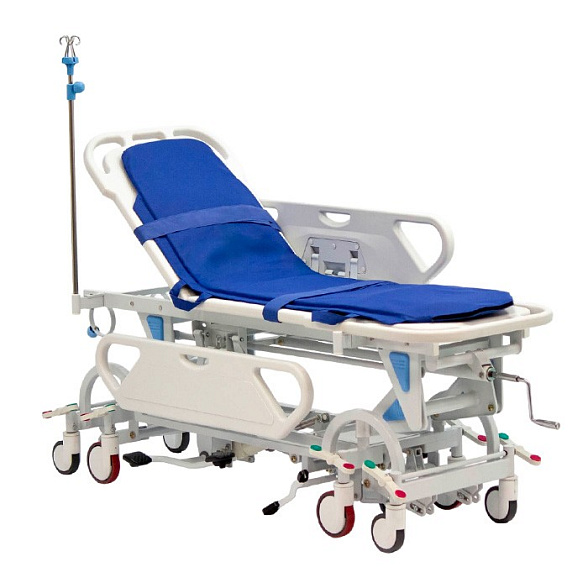 Тележка-каталка для перевозки больных с механической системой регулировки высоты МЕТ ТВ-140