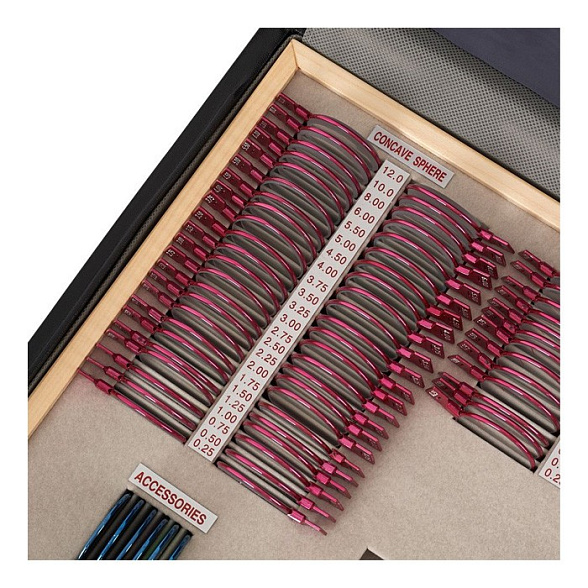 Набор пробных очковых линз с оправой на 158 линз (металл)