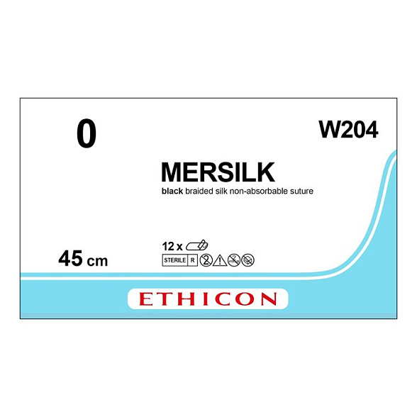 Шовный материал ШЕЛК 0. 17х45 см. черный лигатура Ethicon