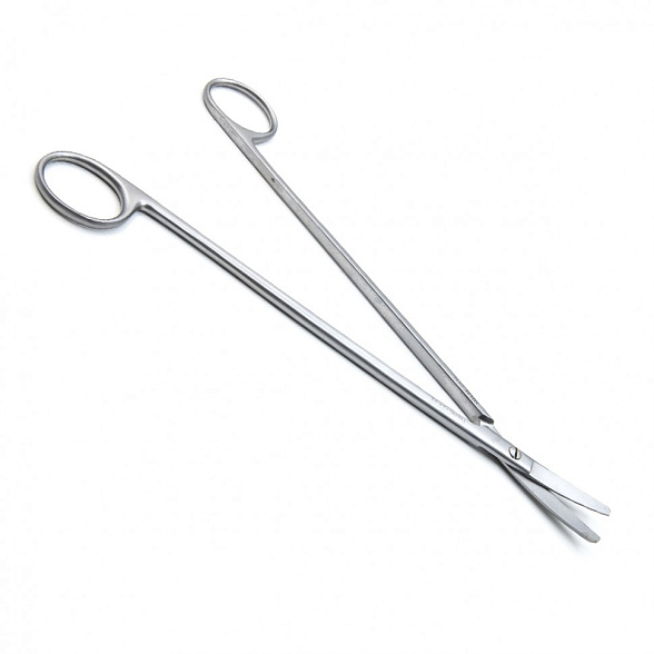 Ножницы CRAFOORD, для глубоких полостей, тупоконечные вертикально-изогнутые, 230 мм (Н-124р), МИЗТ