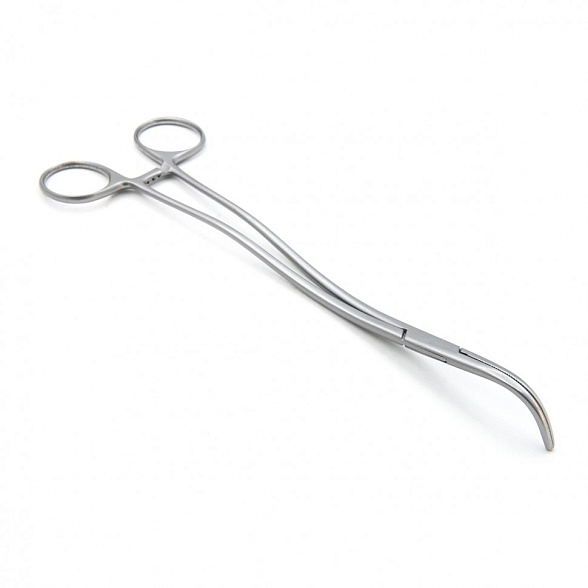 Зажим медицинский, Диссектор OVERHOLT-MARTIN, с изогнутыми ручками, с кремальерой, № 2, 210 мм (Д-33р), МИЗТ