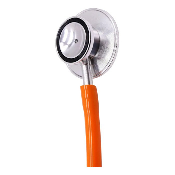 Стетофонендоскоп СФ-02-«Адъютор» с двусторонней фонендоскопической и стетоскопической головкой с оранжевыми трубками