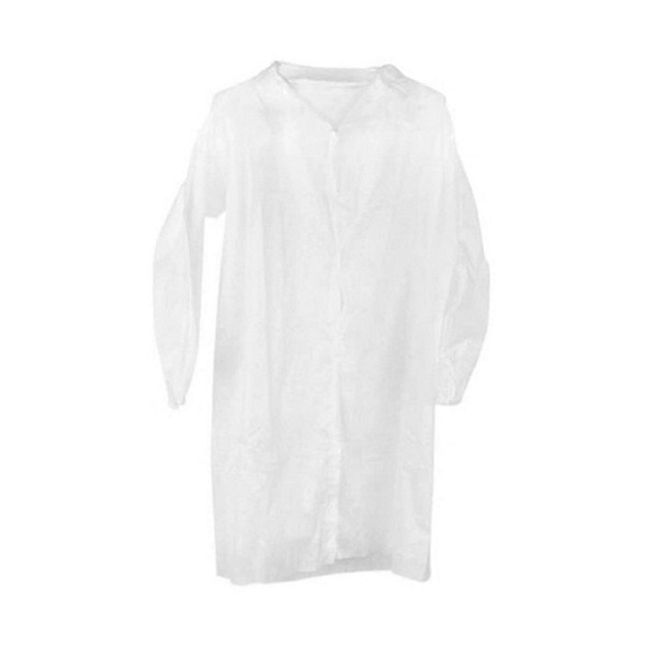 Халат процедурный (застежка - липучка) 25 г/м2, размер 4XL, 110x155 см, белый, 10 шт/уп, UNITЕ