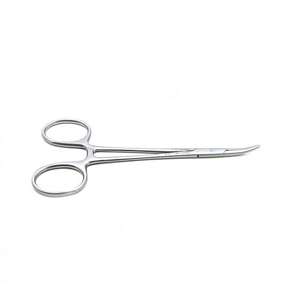 Зажим медицинский HALSTED-MOSQUITO, кровоостанавливающий, для новорожденных, изогнутый по плоскости, 125 мм (З-121р), МИЗТ