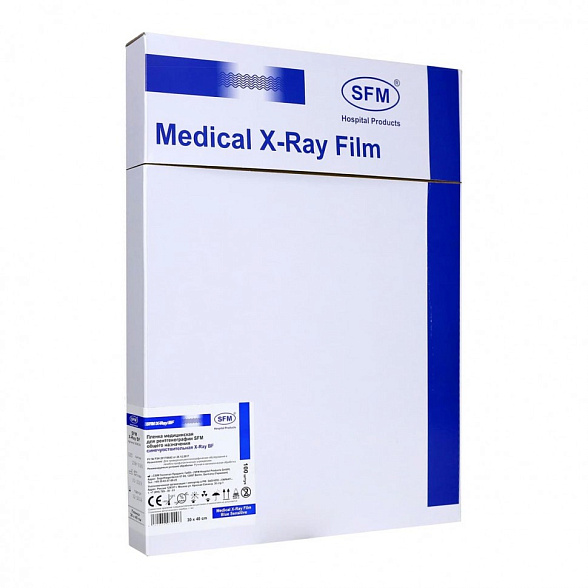 30 х 40 см (100 листов) - Синечувствительная Пленка медицинская для рентгенографии SFM общего назначения X-Ray BF, (Германия)