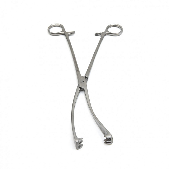 Щипцы маточные 3-х зубые, изогнутые 260 мм