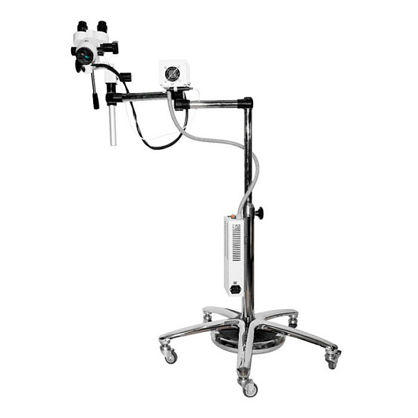 Кольпоскоп КМ-2 бинокулярный с видеосистемой с галогеновым источником света (пять ступеней увеличения) на рычагах