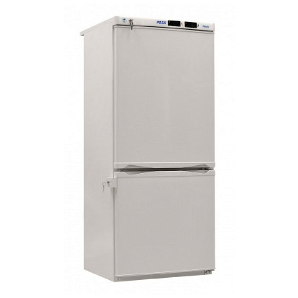 Холодильник комбинированный лабораторный ХЛ-250 ПОЗиС (170/80 л) с дверями из металлопласта, серебро