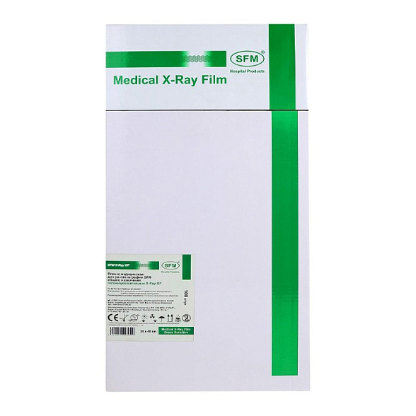 Пленка медицинская для рентгенографии SFM общего назначения зеленочувствительная X-Ray GF, 20 х 40 см (100 листов)