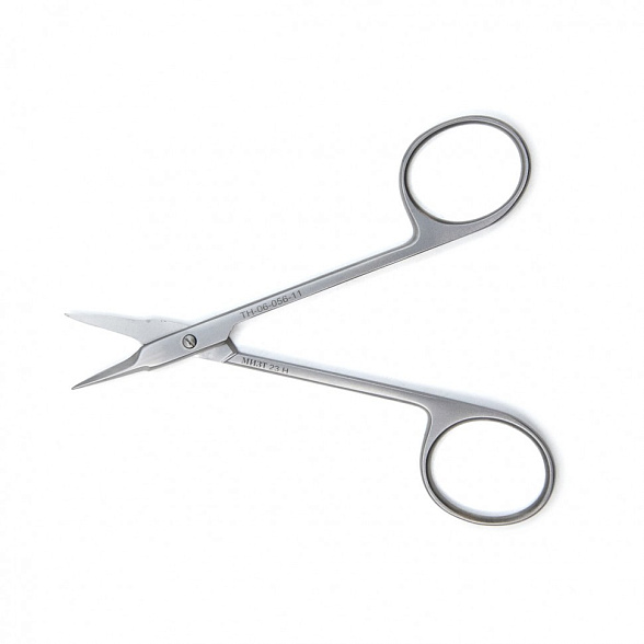 Ножницы STEVENS, глазные для снятия швов вертикально-изогнутые, 110 мм (Н-56р)), МИЗТ