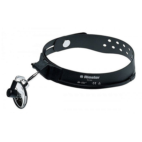 Налобный рефлектор Clar N 55 Riester с вакуумной лампой 6В, с аккумуляторами и зарядным устройством 230 В Riester