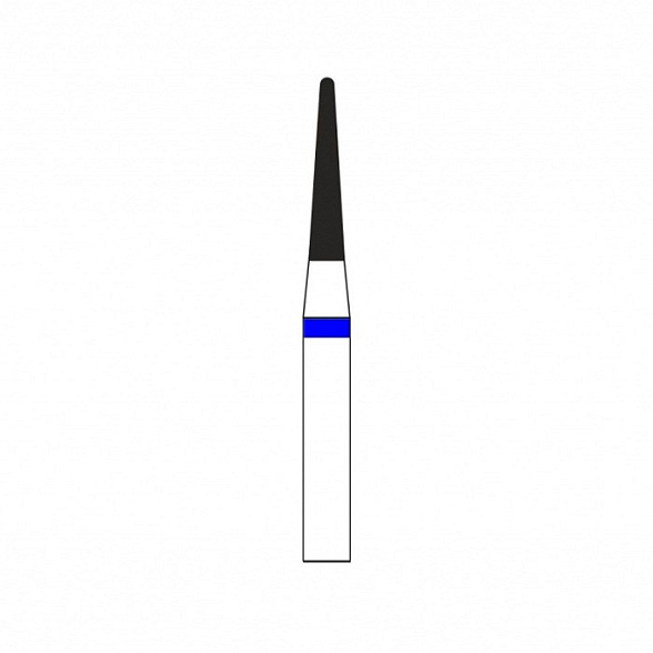 Бор стоматологический алмазный для турбинного наконечника, форма конусная полусферический конец, средней зернистости d=1,2 мм, длина 21 мм, 10 шт
