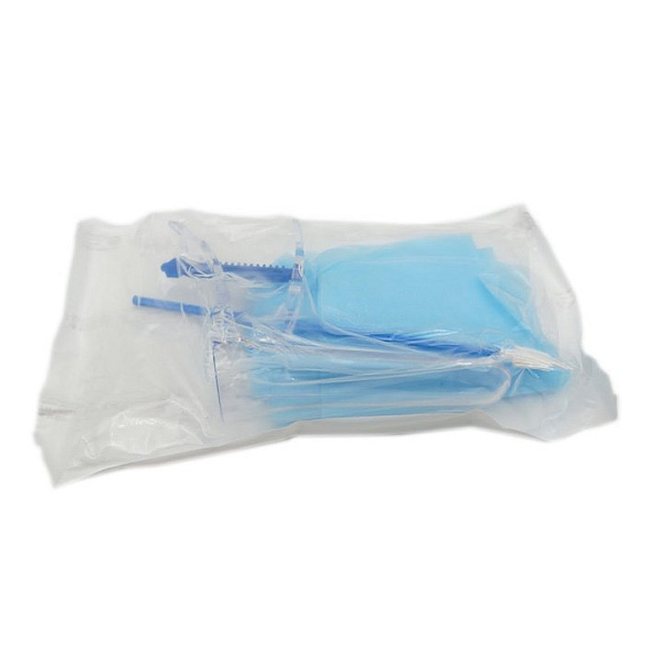 01.111.01.16.1.063 Набор гинекологический смотровой одноразовый стерильный «Ева» (Зеркало по Куско №1, ложка Фолькмана полимерная, салфетка Б-16, перчатки латексные смотровые, размер М)