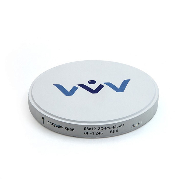 Циркониевый диск- Эсткер, 3D PRO ML A1 многослойный 98*12мм, Владмива