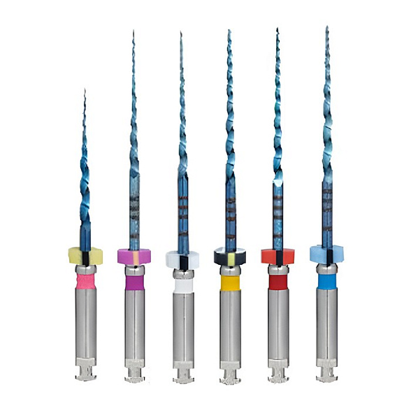 SuperFile (Heat Activation) Engine 25мм, в набор: SX-F3 (SX, S1, S2, F1, F2, F3), машинные файлы, никель-титан, 6шт. Eurofile