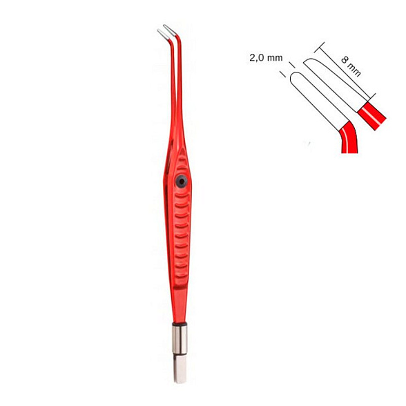 Пинцет биполярный (изогнутые бранши, с антипригарным сплавом) KLS Martin