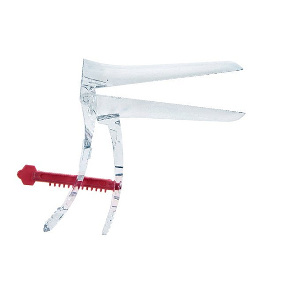 Зеркало гинекологическое полимерное по Куско №1 (S) прозрачное с центральным поворотным фиксатором одноразового использования стерильное